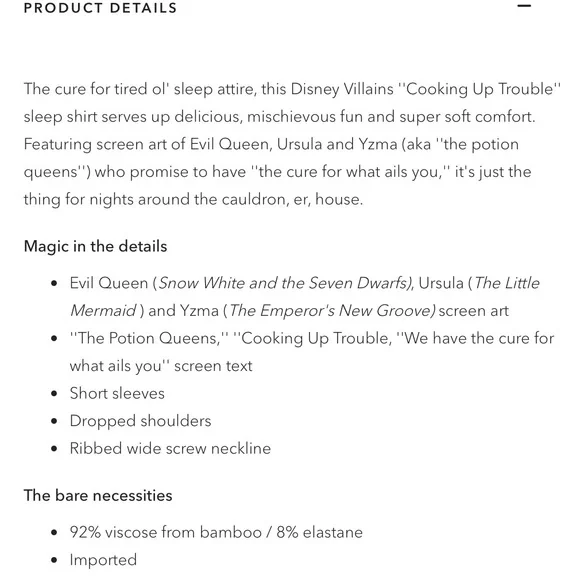 NWT XL Disney Villains Pink Nightgown - Picture 4 of 4